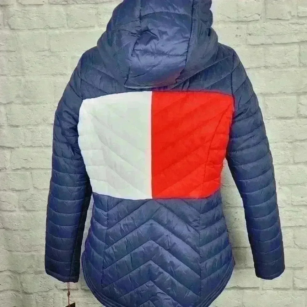 Tommy Hilfiger Sport Womens Puffer Jacket Sz L - Picture 3 of 12